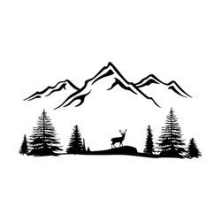 Mountains SVG, PNG, EPS. Trees svg. Forest Svg Cricut. Mountain svg clipart. Silhouette svg cut file. Outdoor svg. Trave