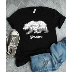 Grandpa Bear Mountain Landscape Shirt  Grandfather To Be Dad Father's Day Gift TShirt