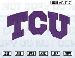 TCU Horned Frogs Embroidery File, NCAA Teams Embroidery Designs, Machine Embroidery Design File