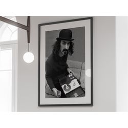 Frank Zappa Buckingham Palace London Poster, Black and White Wall Art, Vintage Print, Photography Prints, Music Posters,
