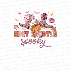 Boot Scoot Spooky png, Western Ghost png, Retro Halloween Design, Cowboy Ghost png, Western Hallowee