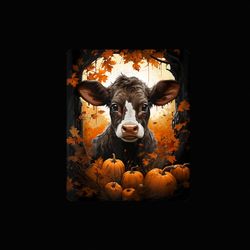 Howdy Fall Cow Png, Cow Pumpkin Sublimation Png, Fall Western Cow Digital Download, Retro Country Fa