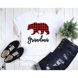 Plaid Grandma Bear Shirt, Grandma Gifts, Plaid Mom Shirts, Gifts For Grandma, Grandma To Be, Nanny Gift, Gifts For Grand