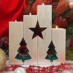 christmas candle holder set table centerpiece