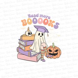 Read More Books Png, Ghost Reading Book PNG Bundle, Ghost Books Png, Boo Reading Books Png, Gift For