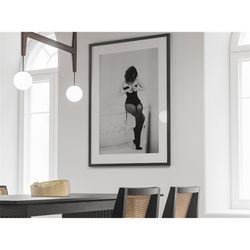 Vintage Retro print Dressing Room Black and White, Classic, Sexy, Erotic, Risque, Vintage Home Decor, Fashion Poster, Ho