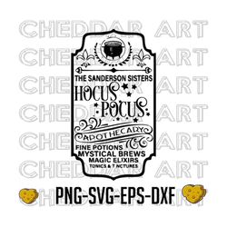 Hocus Pocus Apothecary - The Sanderson Sisters - Sublimation Design Instant Digital Download -