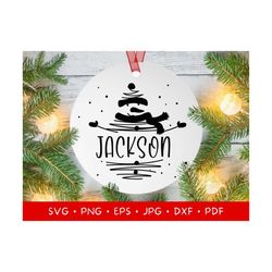 Ornament svg, Christmas SVG, Christmas Snowman Monogram SVG, Personalized Christmas Svg, Cricut Cut Files, png, jpg, pdf