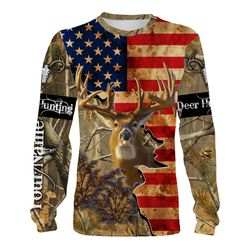 American Flag Deer Hunting Camo All Over Print Shirts, Personalized Patriotic Hunting Gifts For Hunters FEB21 &8211 IPHW