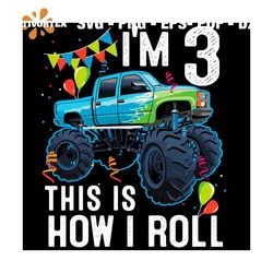 Kids 3 Years Old svg 3Rd Birthday Boy Kid Monster Truck Car SVG PNG DXF EPS PDF