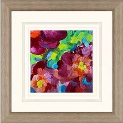 Bright flowers modern impasto painting original oil painting wall art painting 6 x 6 inches