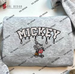 Halloween Mickey Mummy Embroidered Shirts, Disney Character Embroidered Crewneck, Halloween Hoodie, Unisex T-Shirts
