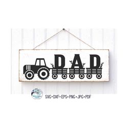 Tractor Dad SVG, Father's Day Gift, Farming Dad Sign, Dad Shirt Design PNG, Farm Dad with Tractor SVG, Dxf, Vinyl Decal