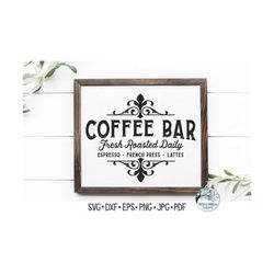 vintage coffee bar sign svg, retro coffee decor, vintage kitchen printable, farmhouse espresso design, png,  vinyl decal