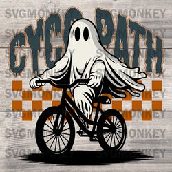 Cycopath Halloween PNG, Ghost bicycle png, Halloween png, Ghost Sublimation png Design, SVG DXF PNG EPS