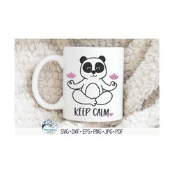keep calm svg, cute yoga panda svg, panda bear outline, yoga animal, panda meditating, keep calm panda png, vinyl decal