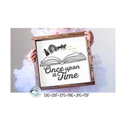 Once Upon A Time Nursery Rhyme Book with Princess and Carriage SVG, Nursery Rhyme SVG for Girl, Book with Princess, Viny