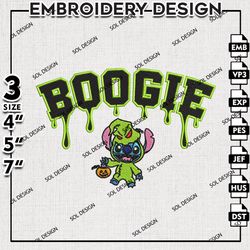 Stitch Boogie Drop Name Embroidery Designs, Halloween Embroidery Files, Nightmare Before Christmas Machine Embroidery