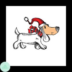 Cute Dog Christmas Svg, Christmas Svg, Cute Dog Svg, Elf Hat Svg