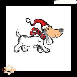 cute dog christmas svg, christmas svg, cute dog svg, elf hat svg