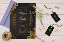 Wedding Invitation with QR Code, Minimal Wedding Invite Suite, Modern Invite, Simple Editable Invite Template,