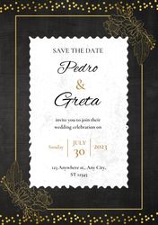 Wedding Invitation with QR Code, Minimal Wedding Invite Suite, Modern Invite, Simple Editable Invite Template,