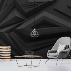 matte dark 3d wallpaper mural geometric adhesive vinyl wallpaper