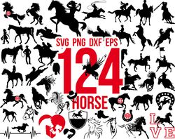 Horse Silhouette SVG Bundle, Horse SVG, Horseshoe SVG, Horse Head Svg, Horse Vector, Horse Lover Svg