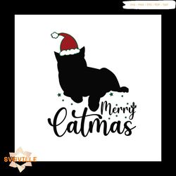 merry catmas svg, christmas svg, funny cat svg, christmas hat svg