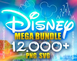 Disney Svg Bundle, Mickey Mouse, Minnie, Frozen, Moana, Ariel, Elsa, Stitch, Toy Story, Pooh PNG SVG