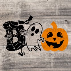 Boo SVG, Halloween SVG, Ghost SVG, Spooky SVG, Boo Pumpkin DXF SVG PNG EPS
