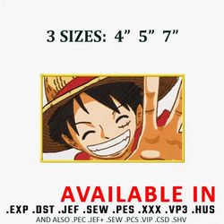 Luffy shine Embroidery Design, One piece Embroidery, Anime design, Anime shirt, Embroidered shirt, Digital download