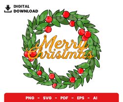 Bundle Layered Svg, Christmas Wreath  Svg, Christmas Svg, Digital Download, Clipart, PNG, SVG, Cricut, Cut File