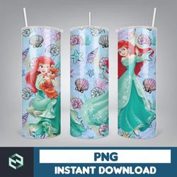Little Mermaid Tumbler Wrap, 20 oz Skinny Tumbler Wrap, Little Mermaid Sublimation Designs, Mermaid Princess Girls (43)