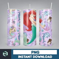 Little Mermaid Tumbler Wrap, 20 oz Skinny Tumbler Wrap, Little Mermaid Sublimation Designs, Mermaid Princess Girls (8)