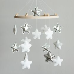Handcrafted Stars Themed Felt Baby Mobile - Customizable Nursery Decor