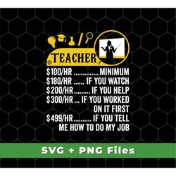 Teacher Hourly Rate Svg, Funny Teacher Svg, Best Of Teacher Svg, Teacher, Hourly Rate Svg, Hourly Rating, SVG For Shirts