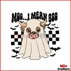 Moo I Mean Boo SVG Halloween Highland Cow SVG Cricut File