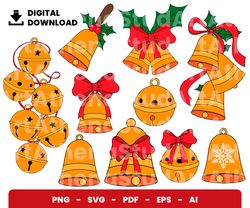 Bundle Layered Svg, Jingle bells Svg, Christmas Svg, Digital Download, Clipart, PNG, SVG, Cricut, Cut File