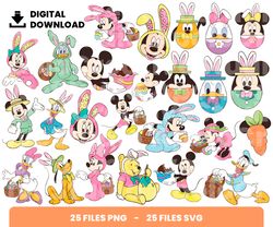 Bundle Layered Svg, Easter Day Svg, Mickey Easter Day Svg, Digital Download, Clipart, PNG, SVG, Cricut, Cut File