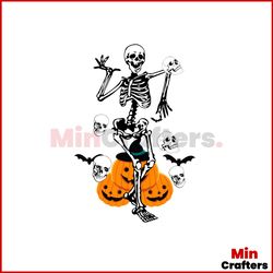 Funny Pumpkin Skeleton Halloween SVG Cutting Digital File