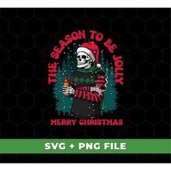 The Season To Be Jolly Svg, Merry Christmas Svg, Skeleton Santa Svg, Halloween Party Svg, Happy Halloween, SVG For Shirt