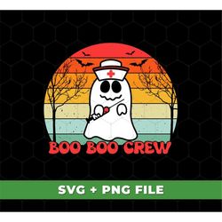 Boo Boo Crew Svg, Boo Halloween Svg, Retro Halloween Svg, Cute Boo Svg, Halloween Crew Svg, Happy Halloween, SVG For Shi