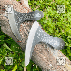 set of 2 axe head / hatchet / integral viking / tomahawk throwing axe head gift