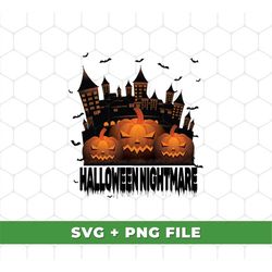 Halloween Nightmare, Dread Castle, Horror Pumpkin Png, Horror Pumpkin Svg, Halloween Party Svg, SVG For Shirts, PNG Subl