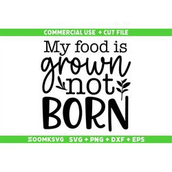My food is grown not born SVG, Vegan SVG, Plant SVG, Houseplant Svg, Plant Lover Svg, Vegan Png, Vegan Mug Svg, Vegan ts