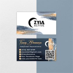 ZYIA Business cards, Personalized Business Card QR Code, Digital File, ZYIA Active card, Printable Busines Card, Zyia te