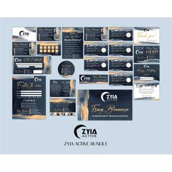 Zyia Marketing Bundle, Personalized Zyia Package, Sparkly Zyia Marketing Set, Zyia Business Cards, Glitter Zyia Printabl