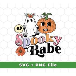 Spooky Babe, Pumpkin And Boo, Cute Halloween Svg, Halloween's Day Gifts, Halloween Party, Halloween Holiday, Svg For Shi