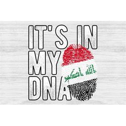 It's in my DNA Iraq Flag Fingerprint PNG Sublimation design download for shirts, Mugs, Print-on-demand PNG, Digital down